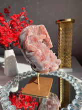 Load image into Gallery viewer, XL Red druzy Pink amethyst moon 3011