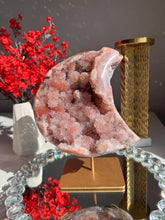 Load image into Gallery viewer, XL Red druzy Pink amethyst moon 3011