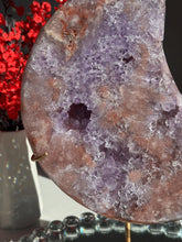 Load image into Gallery viewer, XL Pink amethyst moon with amethyst 3011