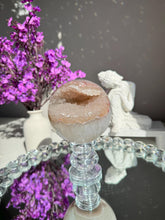 Load image into Gallery viewer, Corally tan/pink sugar rainbow amethyst sphere 2534