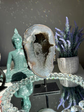 Load image into Gallery viewer, Sugar rainbow Amethyst geode 2399 amethyst geode