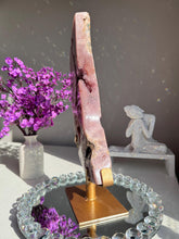 Load image into Gallery viewer, XL Druzy Pink amethyst moon with amethyst 3032