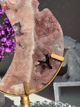 Load image into Gallery viewer, Large Druzy Pink amethyst moon 3031
