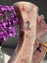 Load image into Gallery viewer, Large Druzy Pink amethyst moon 3031