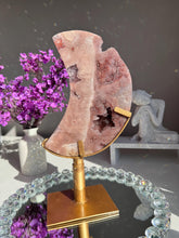 Load image into Gallery viewer, Large Druzy Pink amethyst moon 3031
