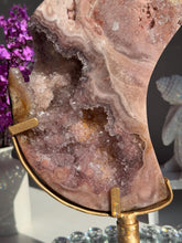 Load image into Gallery viewer, XL Druzy Pink amethyst moon 3031