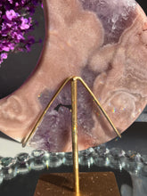 Load image into Gallery viewer, Pink Amethyst Moon Healing Crystal with Stand 3071