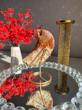 Load image into Gallery viewer, Pink amethyst moon with amethyst healing crystals 3074