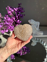 Load image into Gallery viewer, Light Pink Sugar Druzy Amethyst Heart, Uruguay Crystal Healing 3064