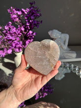 Load image into Gallery viewer, Pink Druzy amethyst heart healing crystals 1914