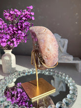 Load image into Gallery viewer, Druzy Pink amethyst moon with amethyst healing crystals 3070