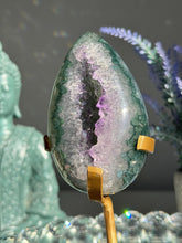 Load image into Gallery viewer, Green Amethyst Egg, Uruguay Crystal with Stand 3092