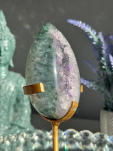 Load image into Gallery viewer, Green Amethyst Egg, Uruguay Crystal with Stand 3092