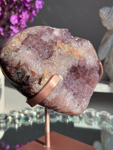 Load image into Gallery viewer, Druzy pink amethyst heart with Amethyst and jasper 3079
