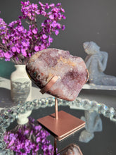Load image into Gallery viewer, Druzy pink amethyst heart with Amethyst and jasper 3079