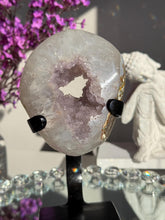 Load image into Gallery viewer, Amethyst geode on stand healing crystals 3109