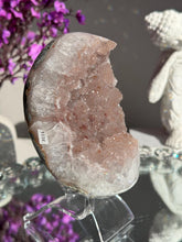 Load image into Gallery viewer, Pink rainbow amethyst geode healing crystals 3111