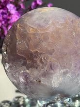 Load image into Gallery viewer, XL Peachy sugar Amethyst sphere geode sphere 3124