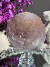 Load image into Gallery viewer, XL Peachy sugar Amethyst sphere geode sphere 3124