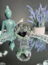 Load image into Gallery viewer, Green Rainbow amethyst geode 3118 stalactite jasper