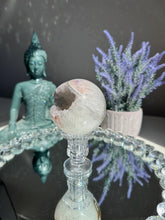 Load image into Gallery viewer, Druzy quartz sphere with amethyst 3152