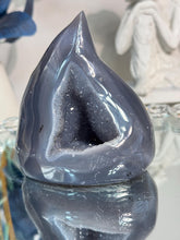 Load image into Gallery viewer, Druzy Agate Geode Flame Natural Druzy Agate Crystal Flame for Healing, Balance & Home Decor 3177