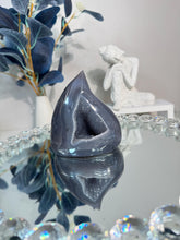 Load image into Gallery viewer, Druzy Agate Geode Flame Natural Druzy Agate Crystal Flame for Healing, Balance & Home Decor 3177