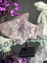 Load image into Gallery viewer, Druzy Pink amethyst shark with amethyst 3197