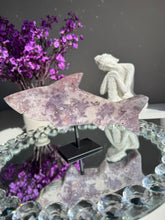 Load image into Gallery viewer, Druzy Pink amethyst shark with amethyst 3197