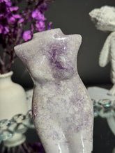 Load image into Gallery viewer, Druzy Pink amethyst goddess body with amethyst 3198 crystal woman