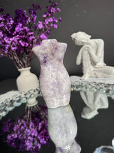 Load image into Gallery viewer, Druzy Pink amethyst goddess body with amethyst 3198 crystal woman