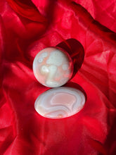 Load image into Gallery viewer, Pink Swazi Agate Sphere and Palm Stone, Smooth Polished Gemstone