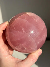 Load image into Gallery viewer, Star Rose Quartz Sphere, Flame, and Palm Stone