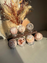 Load image into Gallery viewer, Pink Flower Agate Spheres