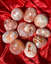 Load image into Gallery viewer, Carnelian Flower Agate Palm Stones Spheres and Hearts