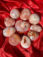 Load image into Gallery viewer, Carnelian Flower Agate Palm Stones Spheres and Hearts