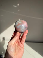 Load image into Gallery viewer, Pink Swazi Agate Sphere and Palm Stone, Smooth Polished Gemstone