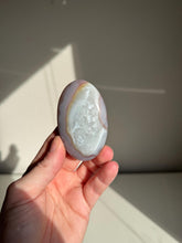 Load image into Gallery viewer, Pink Swazi Agate Sphere and Palm Stone, Smooth Polished Gemstone