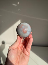 Load image into Gallery viewer, Pink Swazi Agate Sphere and Palm Stone, Smooth Polished Gemstone