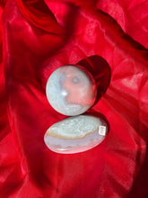 Load image into Gallery viewer, Pink Swazi Agate Sphere and Palm Stone, Smooth Polished Gemstone