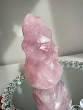 Load image into Gallery viewer, Star Rose Quartz Sphere, Flame, and Palm Stone