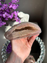 Load image into Gallery viewer, pink Rainbow sugar amethyst geode 3284