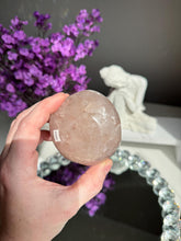 Load image into Gallery viewer, Pink quartz geode with calcite 3289