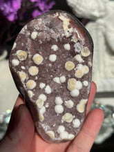 Load image into Gallery viewer, Amethyst geode with calcite druzy 3288