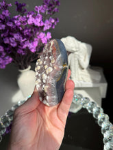 Load image into Gallery viewer, Amethyst geode with calcite druzy 3288