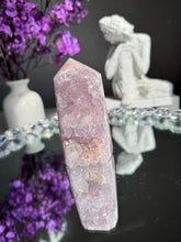 Load image into Gallery viewer, Pink amethyst tower with amethyst druzy 3309