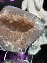 Load image into Gallery viewer, pink Rainbow sugar amethyst geode 3286