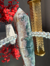 Load image into Gallery viewer, Rare Natural Red Pink Amethyst Tower, Druzy Crystal Decor, Brazilian Quartz Healing Stone 3304