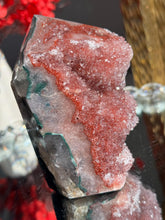 Load image into Gallery viewer, Natural Red Pink Amethyst Tower, Druzy Crystal Decor, Brazilian Quartz Healing Stone 3305
