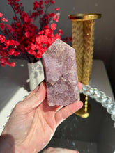 Load image into Gallery viewer, Natural Pink Amethyst Tower, Druzy Crystal Decor, Brazilian Quartz Healing Stone 3308